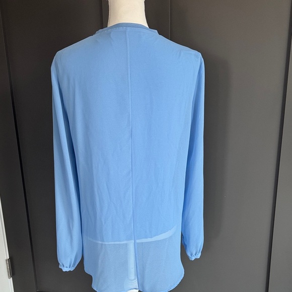 Zara Light Blue Long Sleeve Blouse - Picture 5 of 10